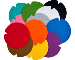 Vloeranker XL - 12 stuks met inkeping voor kijkrichting - Extra Large - Rond - 40cm - Grondanker - Vloerankers - Systemisch Coachen - Coachen - Opstellingen - Representanten - 12 stuks - Vilt - Hobby - Sport - Spel - Drama