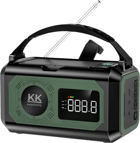 Koopkrachtig - Noodradio - Noodpakket voor thuis - DOOR DE OVERHEID GEADVISEERD - Denk vooruit - Oorlog situatie - Noodradio solar opwindbaar - noodradio opwindbaar en batterij - 12000mah