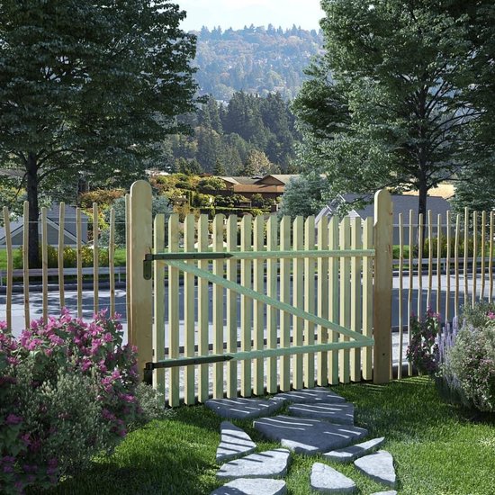 Porte de clôture de jardin Bois 100x75cm / Porte de jardin Bois / Porte de  clôture de... | bol