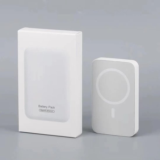 Draadloze powerbank geschikt voor Iphone 11/12/13/14/15/16 10000mAh- Wireless charger- Snellader- Broekzak formaat- Magnetisch & draadloos-magsafe powerbank