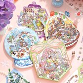 3D Sticker scene sticker therapie | 4 stuks | 3D Scene| 3D Stickers | a5 formaat | Stickerpuzzel | Sticker | Stickers Volwassenen | Puzzel Volwassenen | Hobby Volwassenen | Stickers | Cadeau mannen en vrouwen | Decoratieve Stickers | DIY Crafts |
