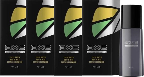 Axe Eau de Toilette - Wild Green Mojito & Cedarwood - 4 x 100 ml
