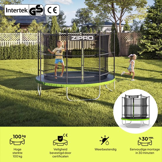 ZIPRO Jump Pro IN - Trampoline - Ø183cm 6FT - Trampoline met veiligheidsnet - Voor kinderen - max. 100 kg