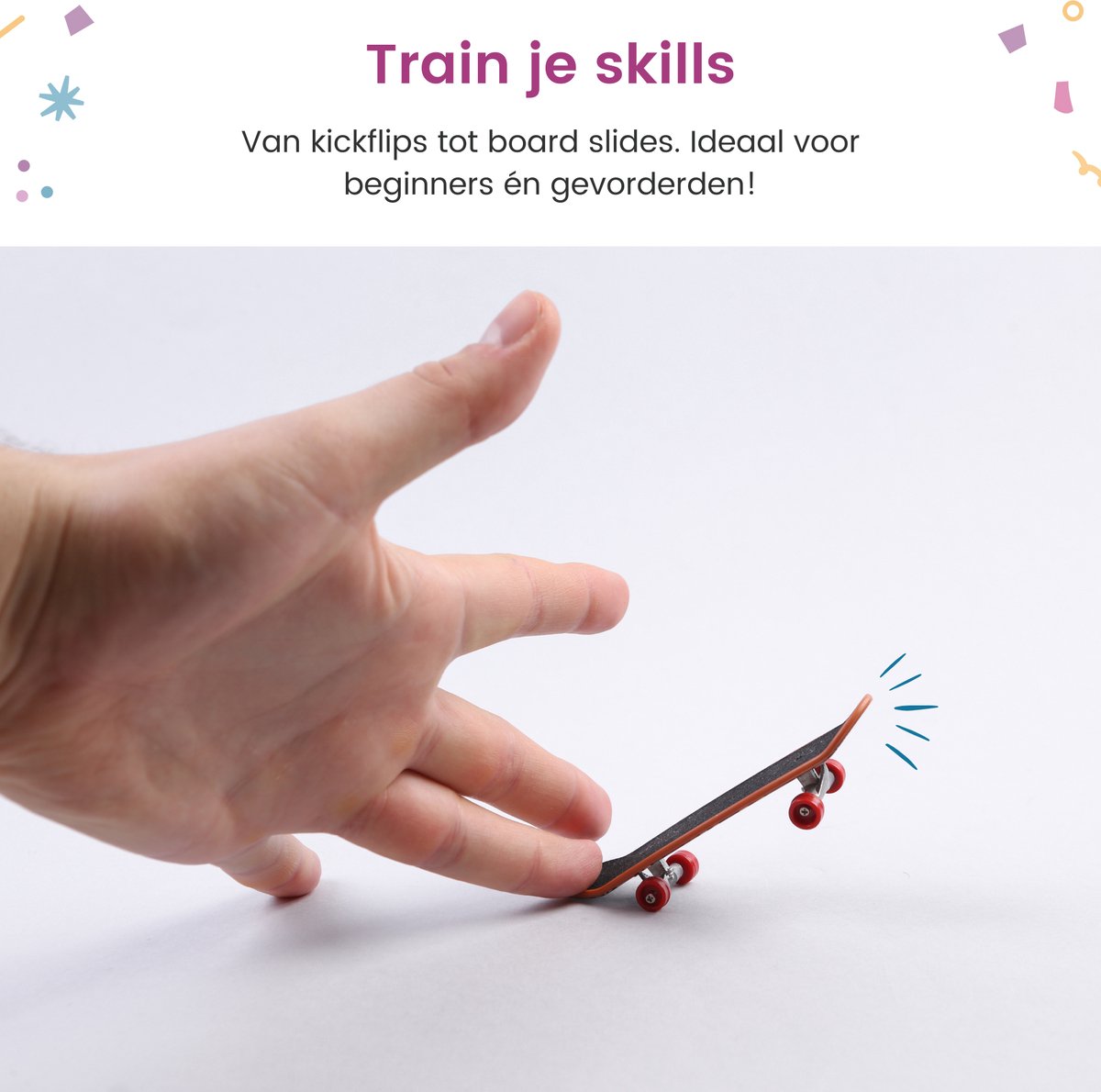 Partizzle 12x Vinger Skateboard Set - Mini Fingerboard / Vingerskateboard - Klein Speelgoed Uitdeelcadeautjes - Grabbelton Traktatie Cadeautjes - Voor Kinderen & Volwassenen — afbeelding 6