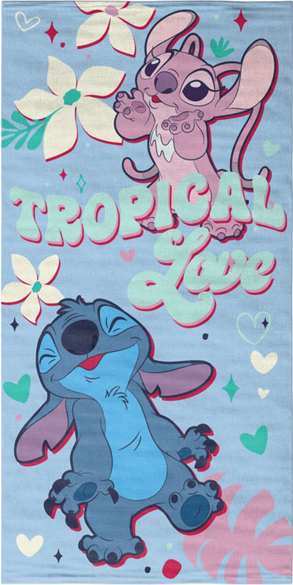 Stitch Tropical Love - strandlaken - sneldrogend microvezel - 140x70cm