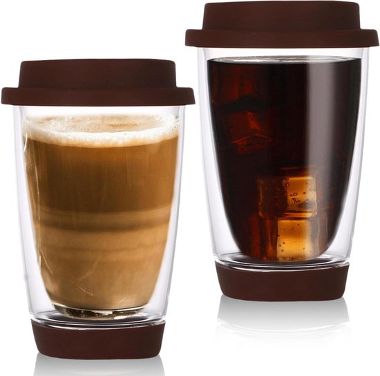 Latte macchiato-glazen, set van 6, dubbelwandig, 350 ml