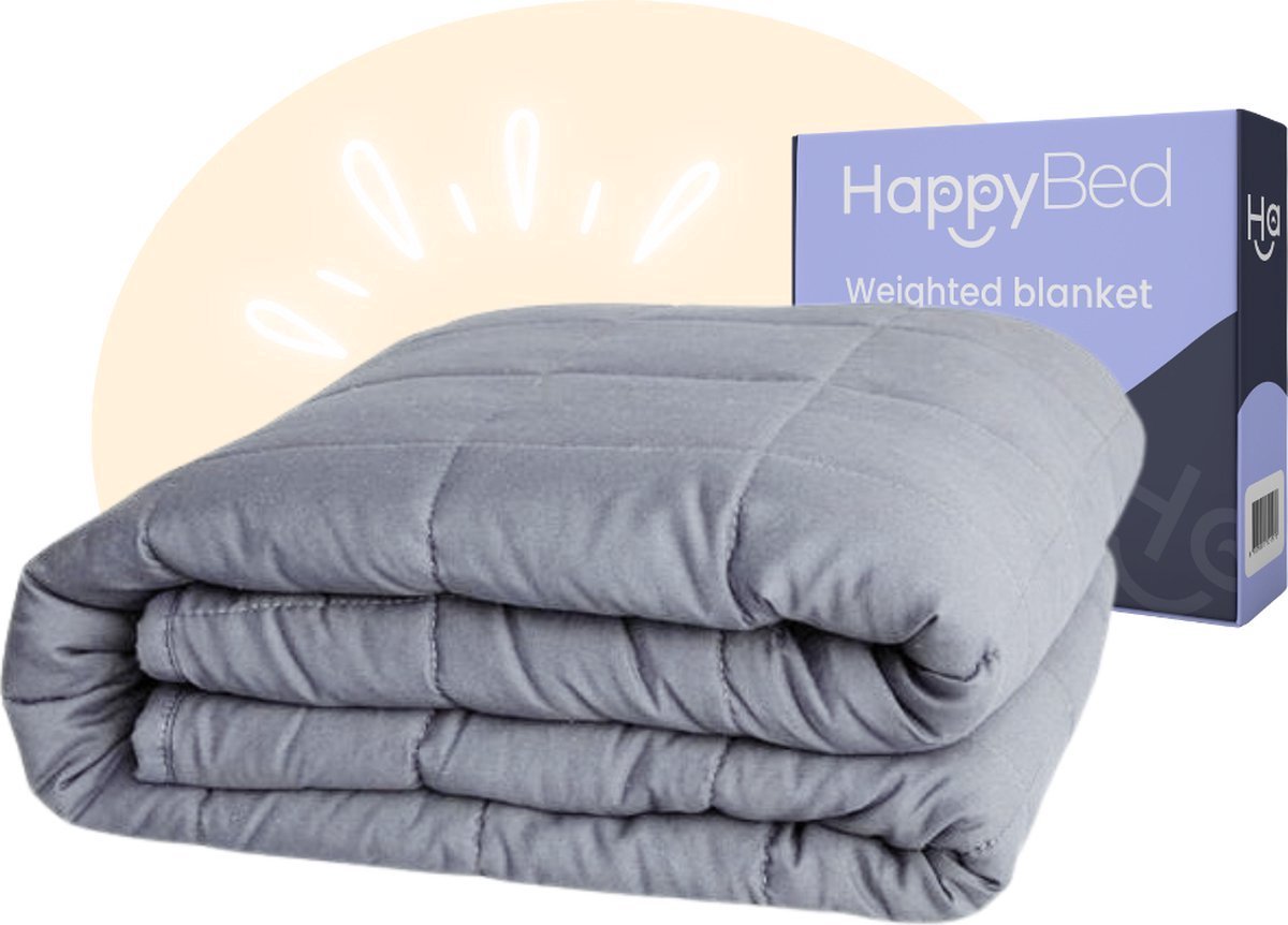 HappyBed Grijs | 120x200 / 7kg - Verzwaringsdeken - Weighted blanket - Zwaartedeken - Verzwaarde deken - 4 seizoenen - Gewichtsdeken