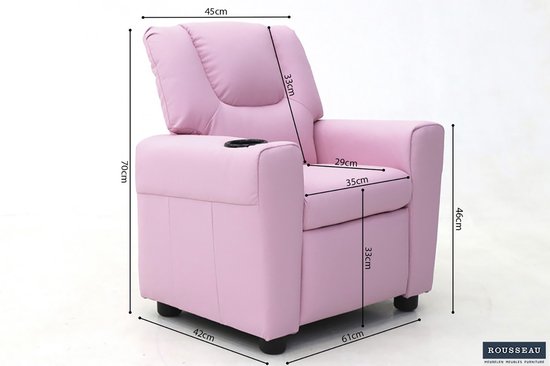 relaxstoel Renold - kinder relax- manueel verstelbaar- roze pu van Emob — afbeelding 5