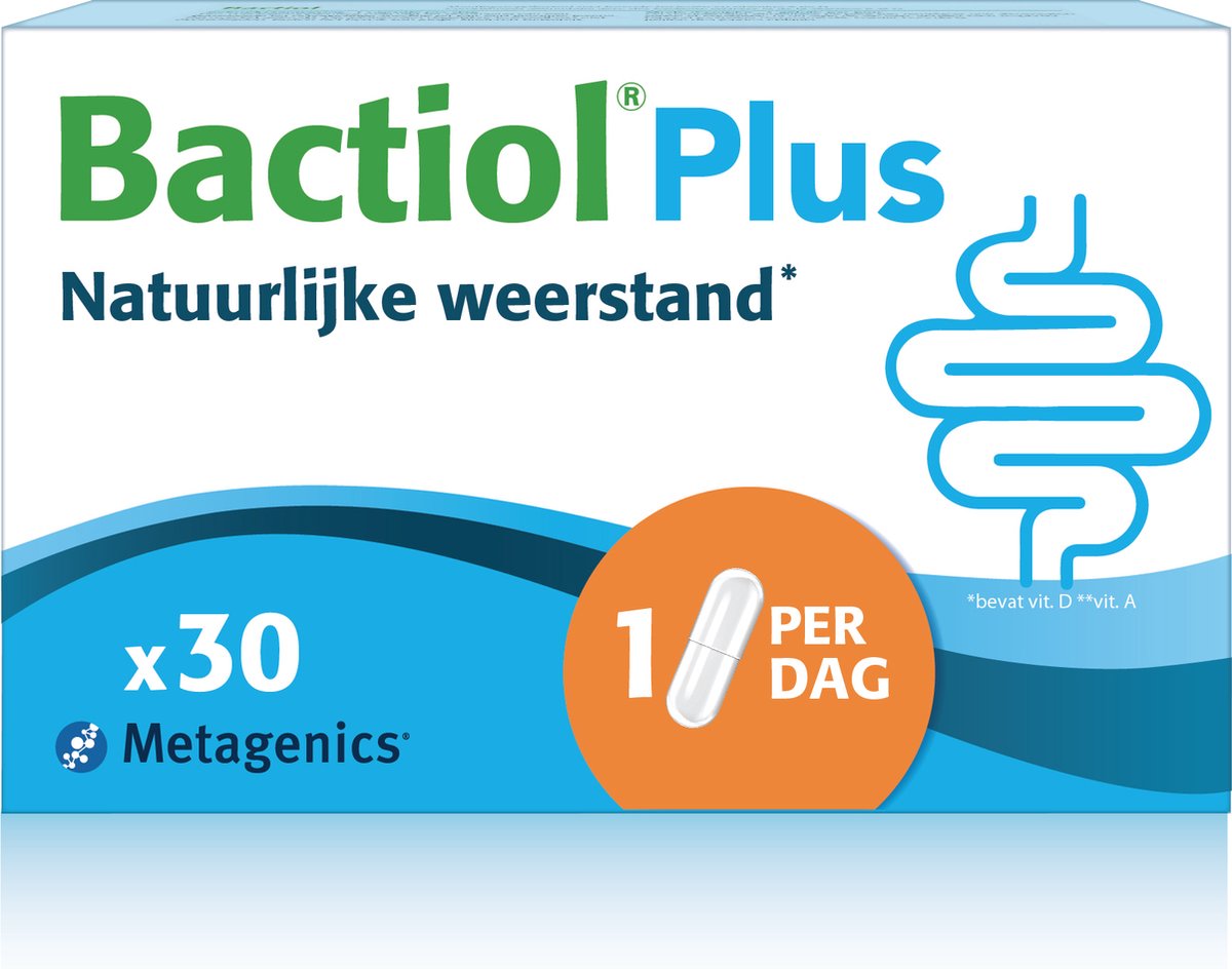 Goedkoopste Bactiol Plus - Probiotica - ondersteunt de darmflora en het immuunsysteem - Bevat Vitamine A en Vitamine D - Probiotic - 30 capsules
