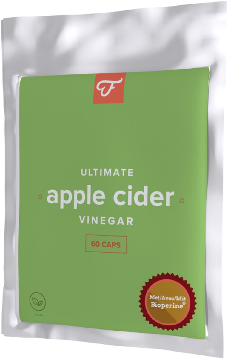 Goedkoopste Foodie Ultimate Apple Cider Vinegar - 60 Apple Cider Capsules - Gemaakt van gefermenteerde appels - Ceylon kaneel - Gember - Cayennepeper - Bioperine® - Niet schadelijk voor de tanden