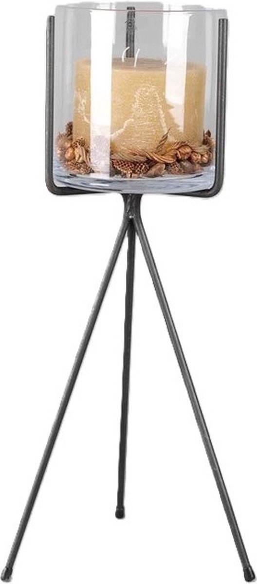 Rasteli Houder voor Vaas/ Pot / Kaarsenhouder Metaal Zwart H 80 cm