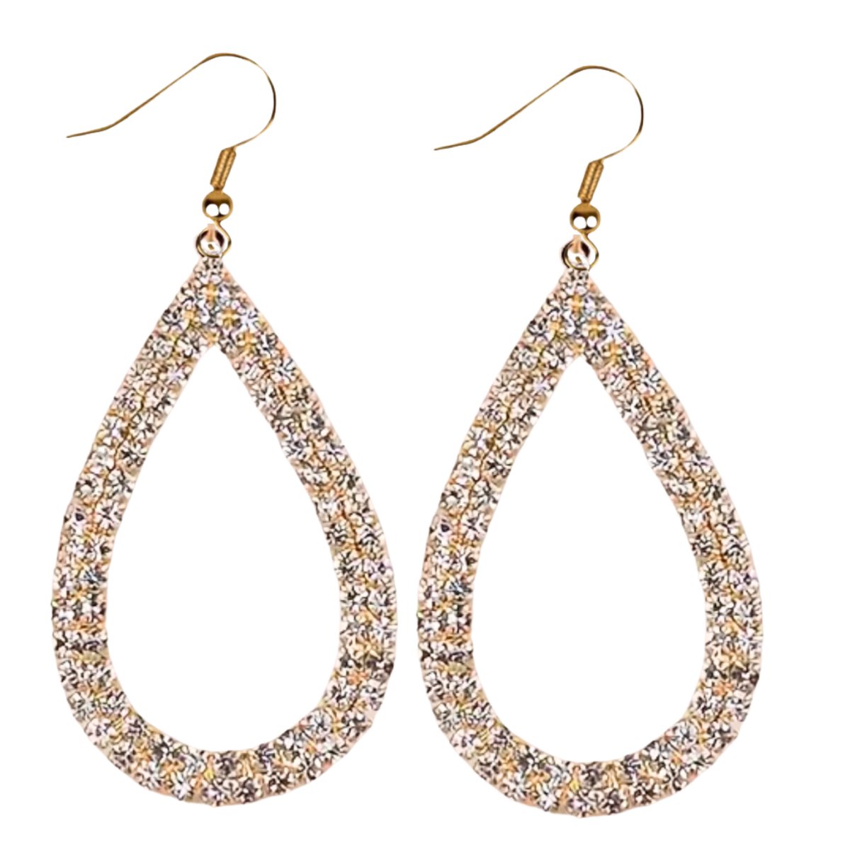 Zilver- oorbellen- Strass- goudkleurig -Oana- Charme Bijoux