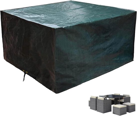 RICHIE Waterdichte 3-Zits Tuinschommelhoes Groen Met Ritssluiting - Stofdicht & UV-Bescherming (215 X 150 X 150 Cm)