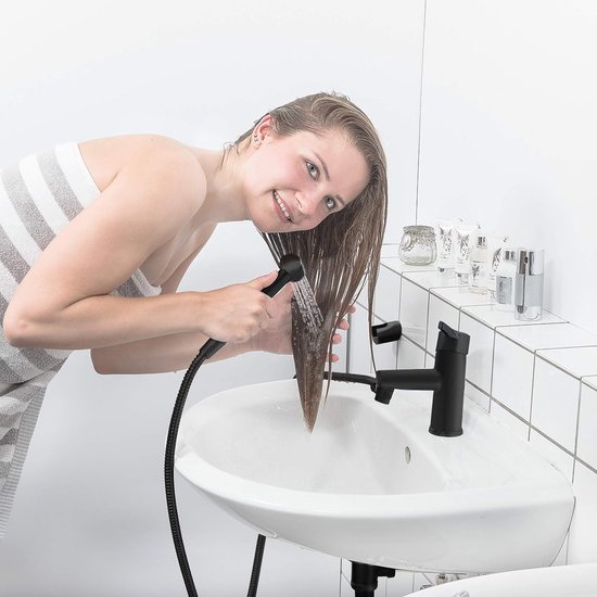 Handdouche voor wastafel, wastafeldouche met slang, handdouche douchekop set met houder, wastafeldouche voor haarwassen, kraan, bad voor gehandicapten, oudere mensen, pasgeborenen