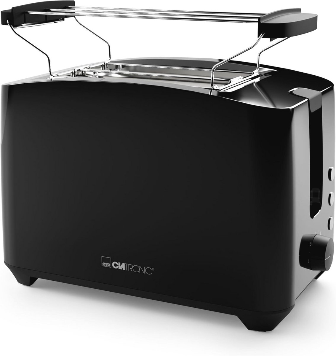 Compacte broodrooster voor 2 sneden met ontdooi- en opwarmfunctie - Geschikt voor toastbroodjes en wafels