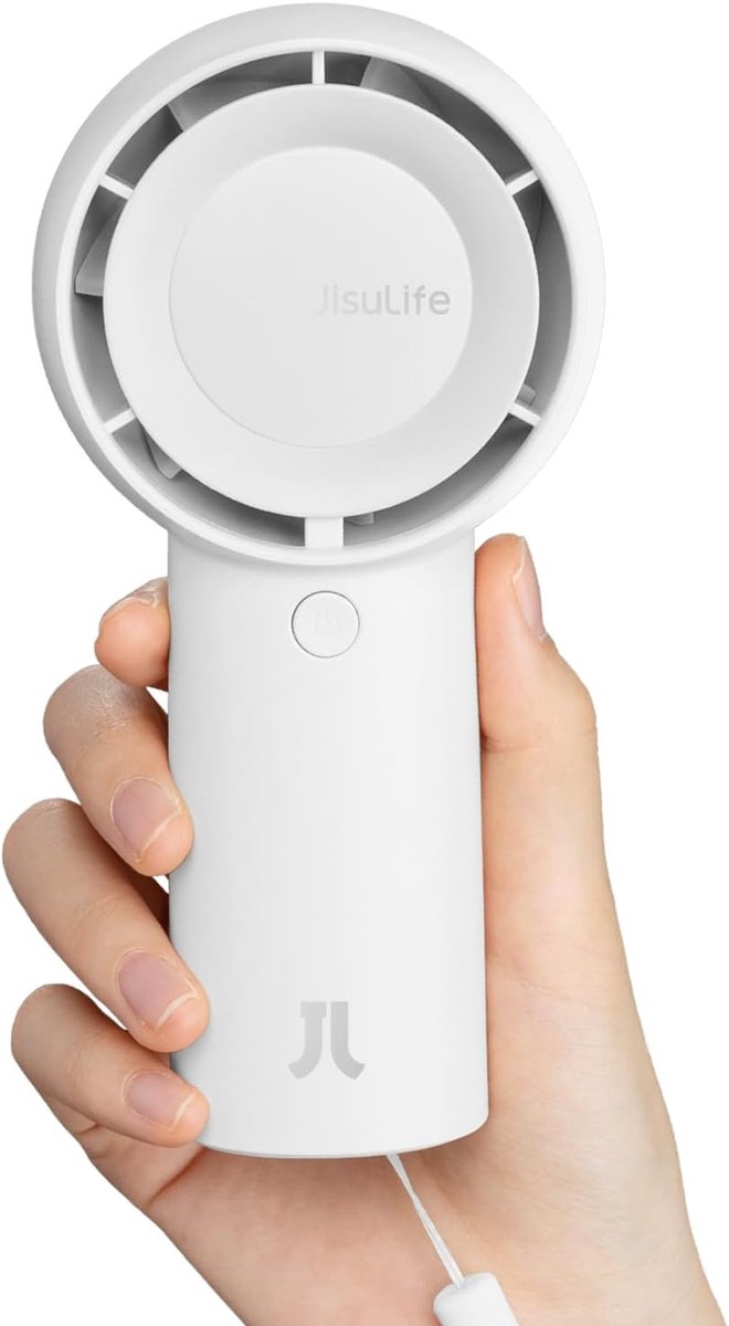 Draagbare Turbo Handventilator met 16 Uur Accu en 5 Snelheden - USB Oplaadbaar en Ideaal voor Thuis en Reizen