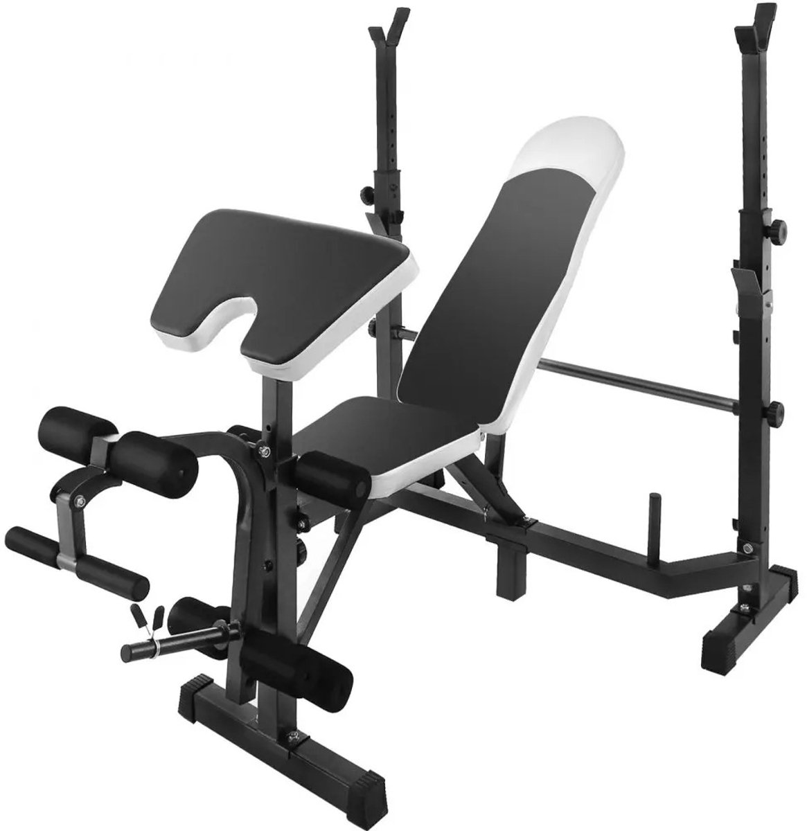 Stemily Fitnessbank - Halterbank - Multifunctioneel - Krachtraining - tot 299 KG - Verstelbaar - Inklapbaar - 145x105cm