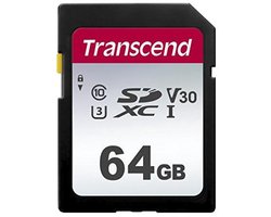 LET OP: Geen MicroSD - Transcend 300S - Flashgeheugenkaart - 64 GB - Video Class V30 / UHS-I U3 / Class10 - SDXC UHS-I