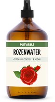 Puturals Eau de Rose 100% Bio - 1000ml - Pure et Végane - Eau de Rose pour le Visage et les Cheveux - Sans Alcool