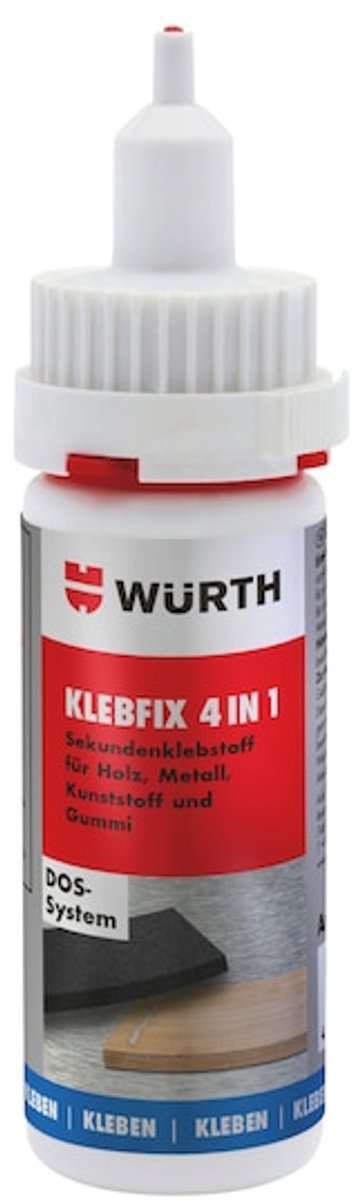 Wurth - Secondelijm klebfix 4-in-1 - secondelijm klebfix 4-in-1 x 1 st inhoud 46.29 ml