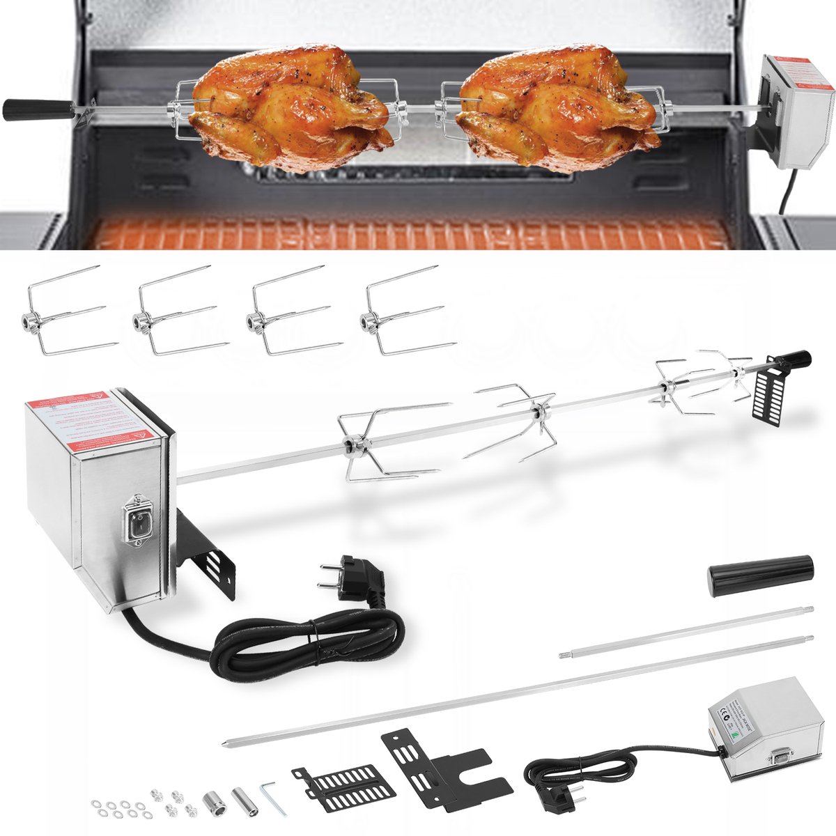 Set de brochettes de barbecue en acier inoxydable 107 cm pour barbecue