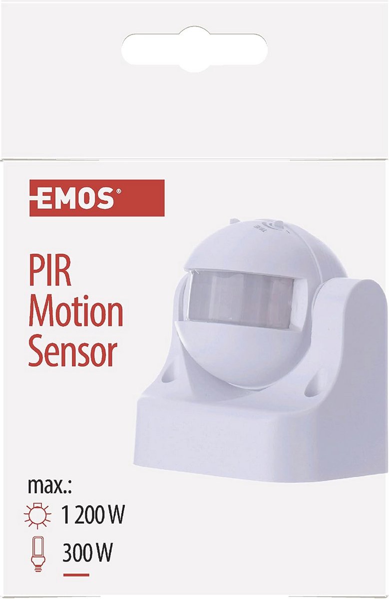 Bewegingsmelder PIR-sensor IP44 Wit - 12 m Detectiebereik, 180° Detectiehoek