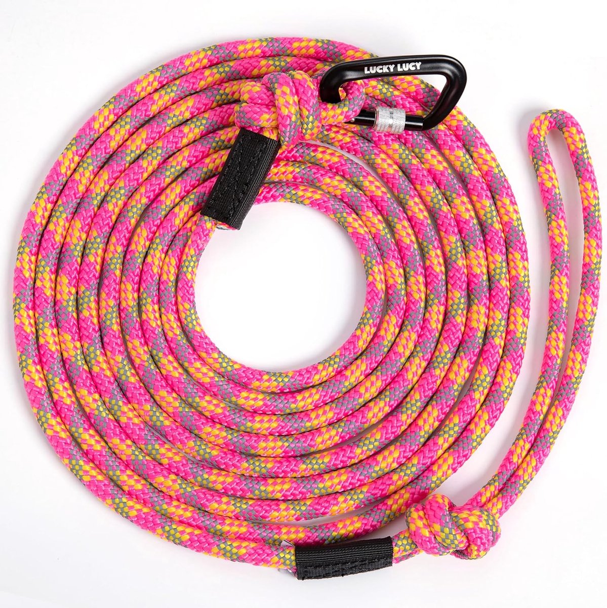 Reflecterende Hondenriem voor Middelgrote en Grote Honden - 5m Scheurvast en Lichtgevend Fuchsia