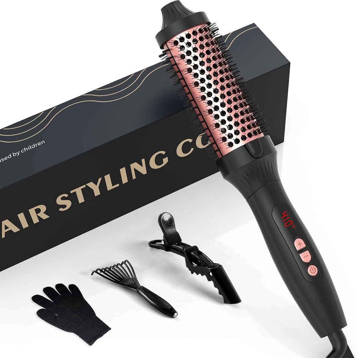 3-in-1 Thermoborstel met LCD-display en instelbare temperatuur (120-210°C) - Ideaal voor Haarstyling en Reizen