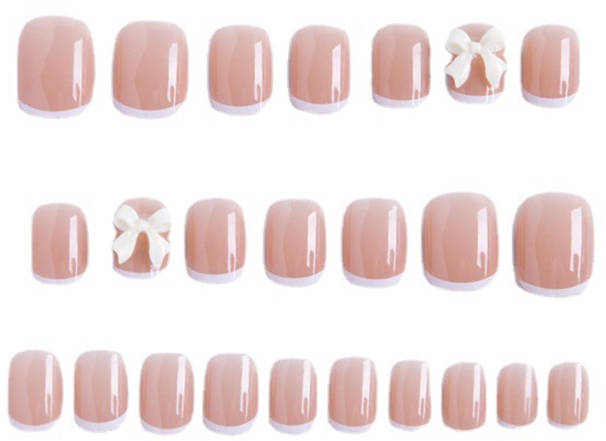 Verymeet-24Plaknagels-Press On Nails -delicate & comfartable-Pudding vlinder stijl