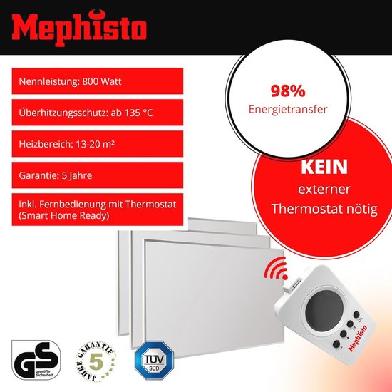 Ecosun E 700W infraroodpaneel draadloze wifi thermostaat
