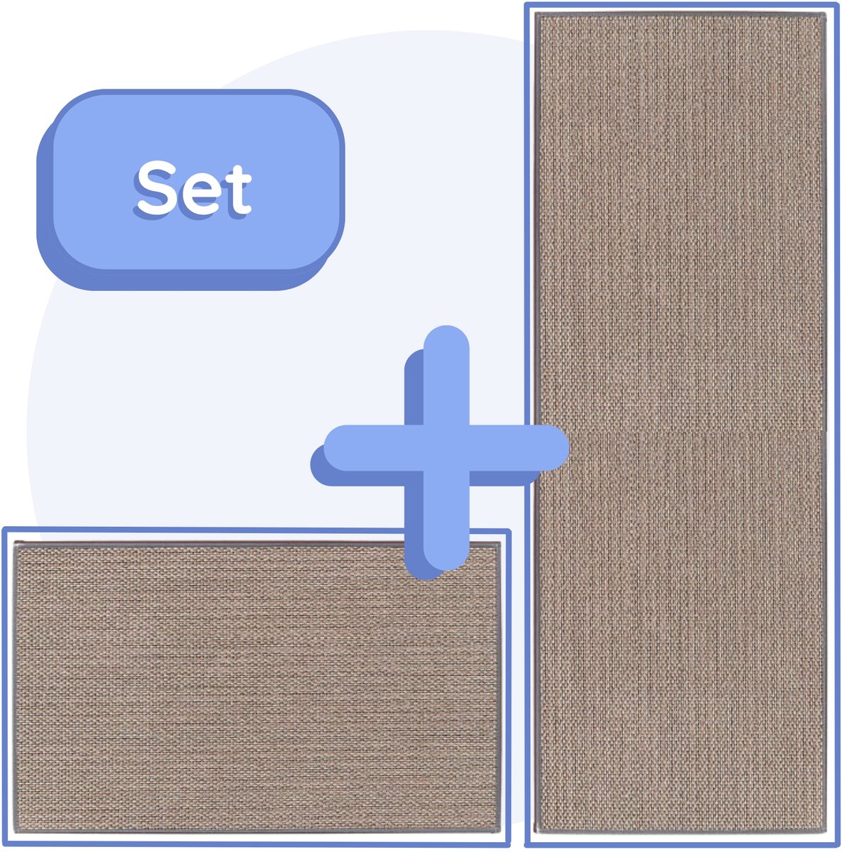 Hilvard - Keukenloper - Tapijt - Grijs Beige - Set van 2 stuks - 45 x 150 cm - 45 x 70 cm - Keukenmat - Anti Slip - Beschermend - Stevig - Wasbaar