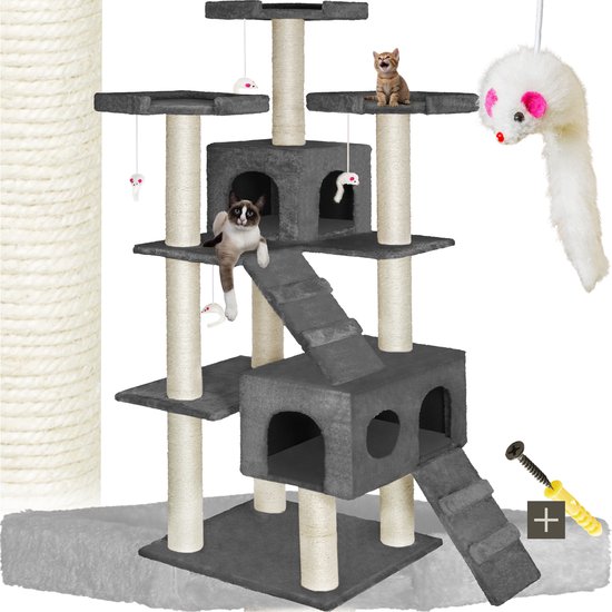 Foto: Quapas krabpaal ruffles katten krabpaal groot maine coon boskat beige