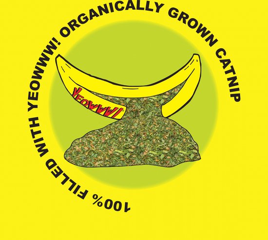 Yeowww! Banaan Kicker - Catnip Kattenkruid Speeltje voor Katten - Geel - 18 cm
