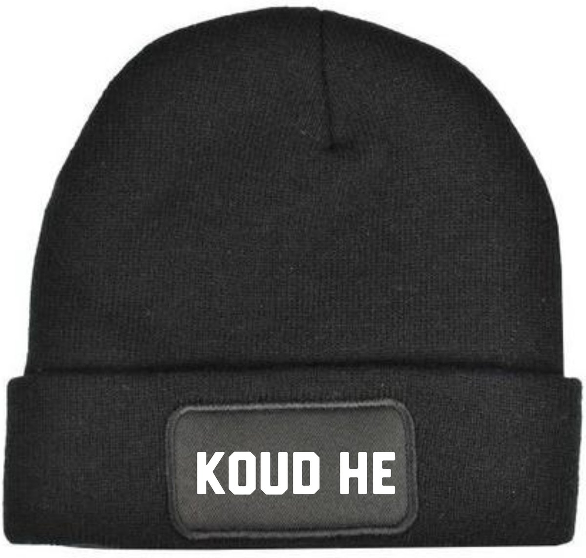 KOUD HE Muts – Beanie Uniseks Apres ski muts Ski muts Grappige teksten Warme muts Zwart