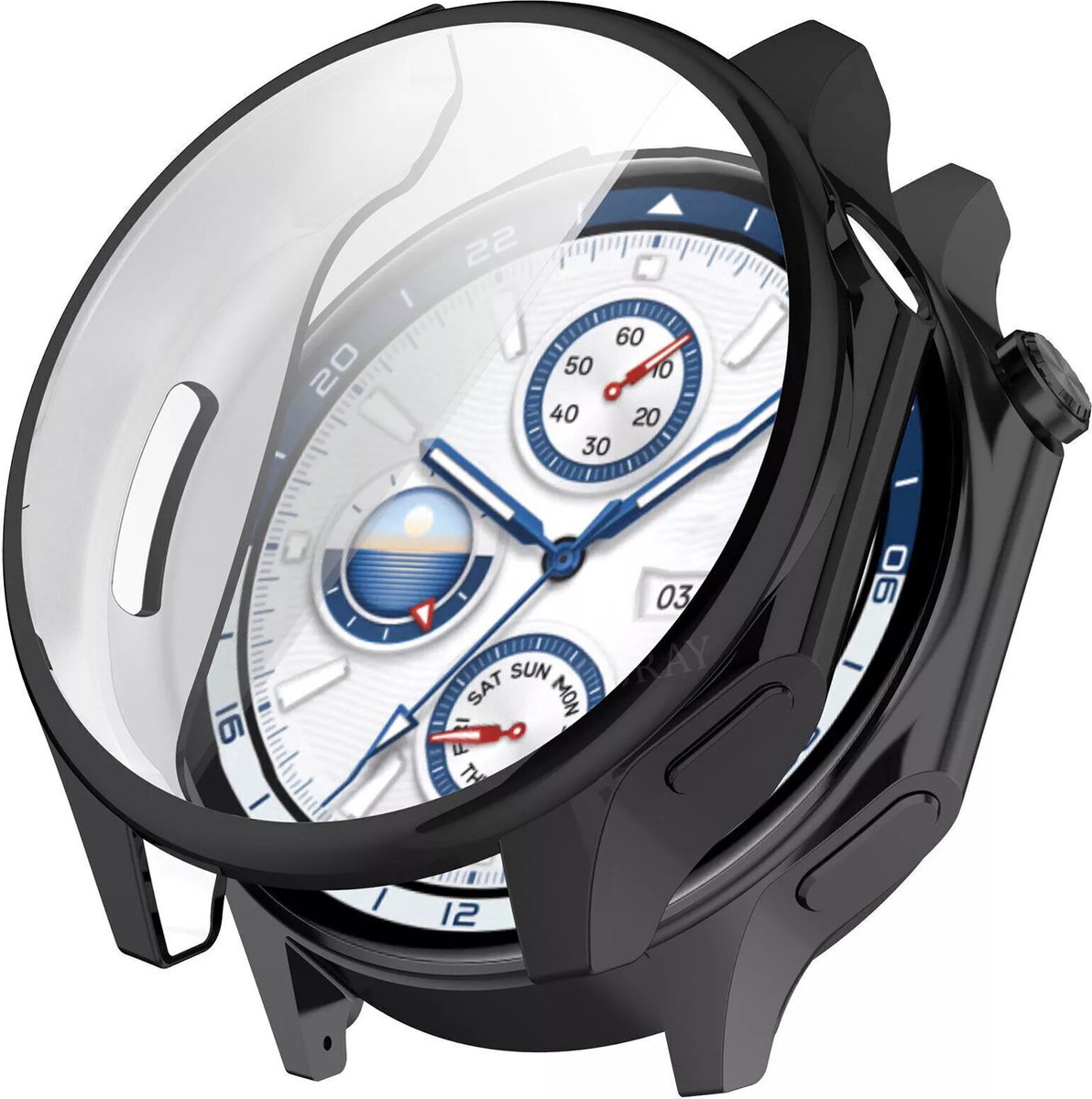 Strap-it Schokabsorberend TPU hoesje - geschikt voor de OnePlus Watch 2 (zwart)