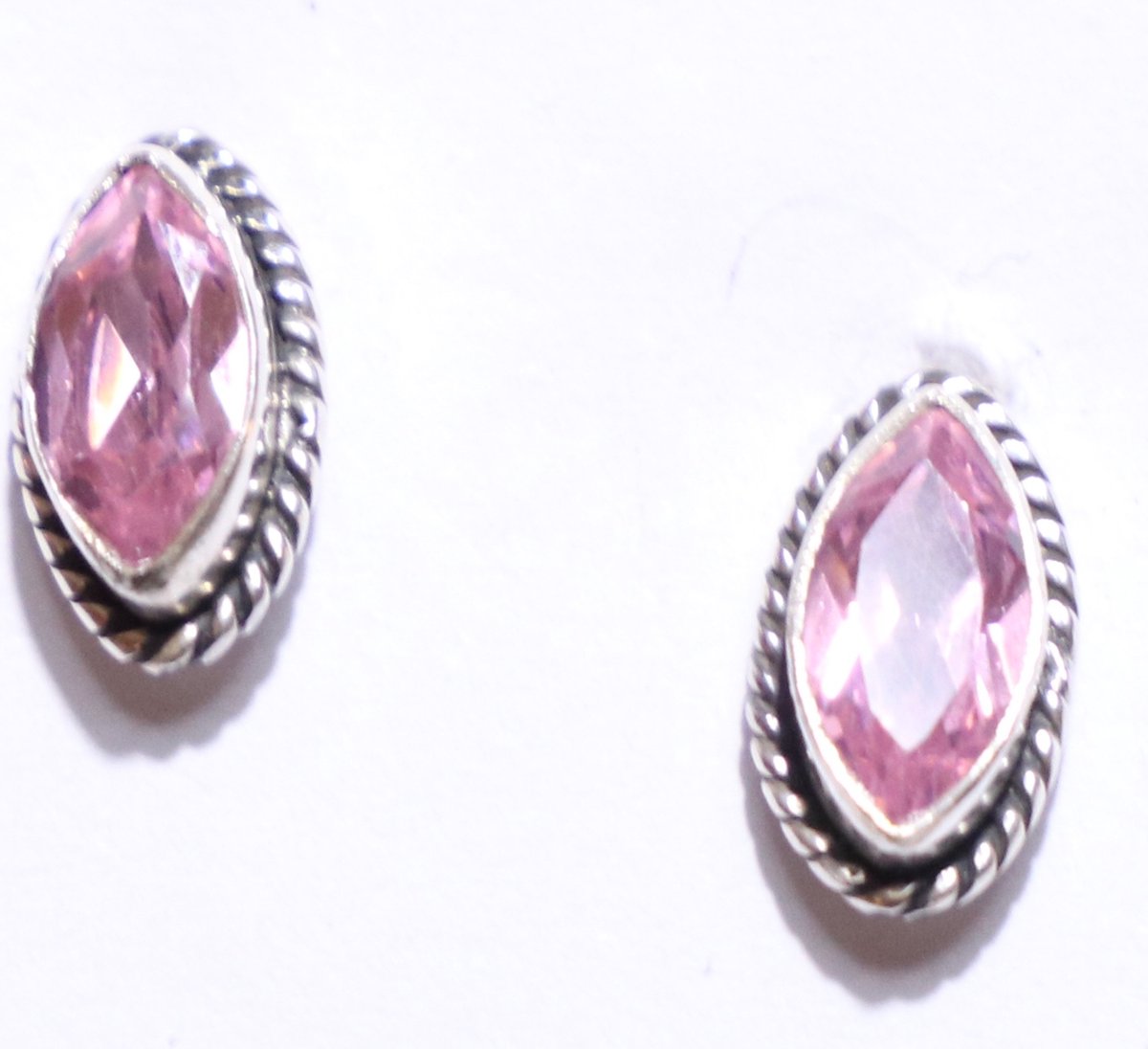 Roze Cubic Zirconia Marquise oorbellen