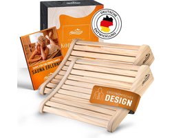 ALPENHAUCH Sauna hoofdsteun hout (2 stuks) - Ergonomische sauna hoofdsteun hout - Edele sauna accessoires infrarood cabine - Comfortabele & brede hoofdsteun sauna hout voor sauna & infrarood cabine