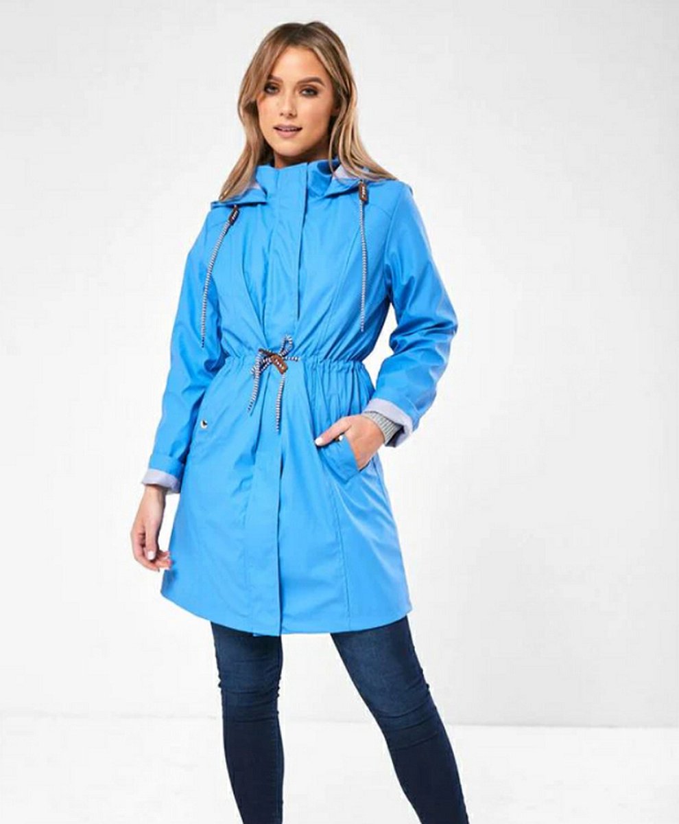 Regenjas dames - Blauwe Regenjas Vrouwen - LongLine - Maat XS