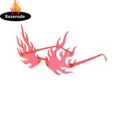 Nivard - Lunettes Festival - Rave - Espace - Techno - Freaky Glasses - Homme - Femme - Lunettes de Soleil - Rose Rouge