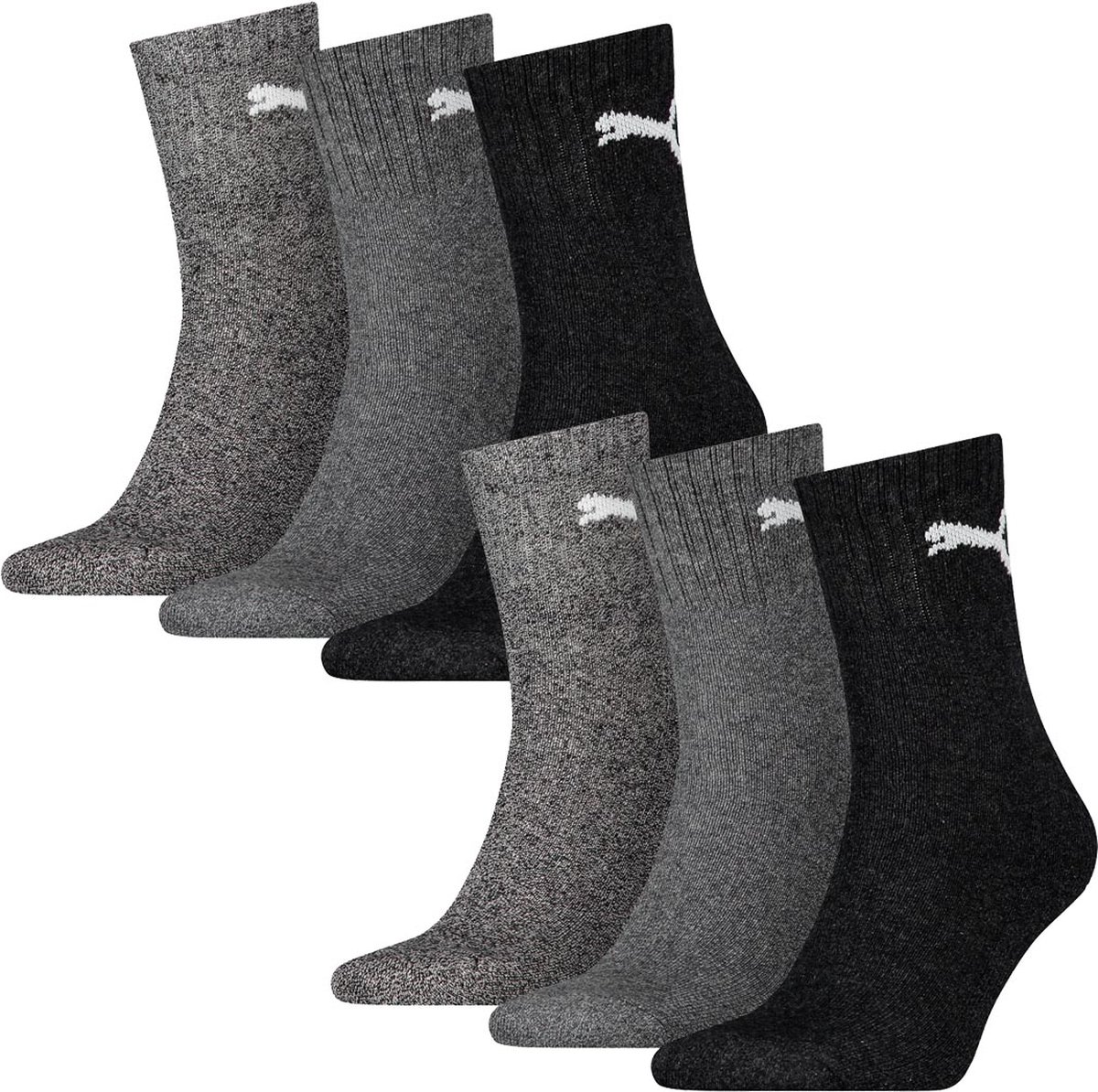 SOKKEN 6 paar Puma sokken korte crew sportsokken tennissokken 49 unisex Antraciet