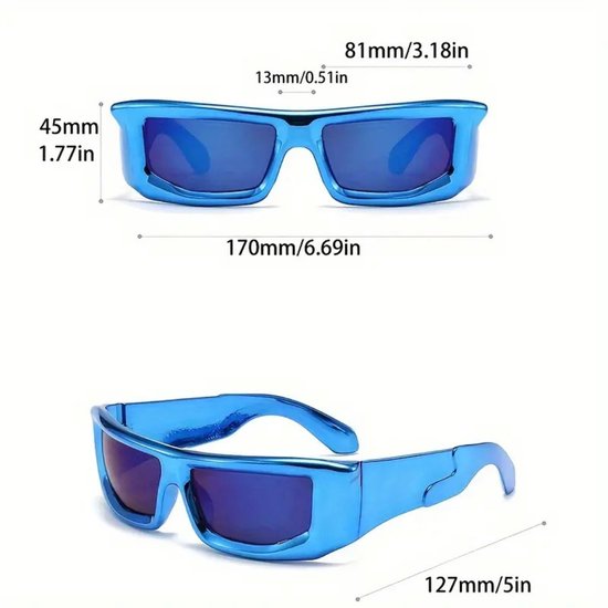 Nivard - Lunettes Festival - Rave - Espace - Techno - Freaky Glasses - Homme - Femme - Lunettes de soleil - Rouge