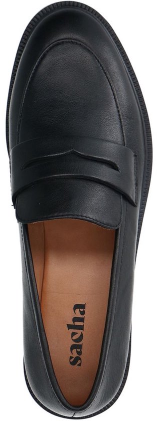 Sacha - Femme - Mocassins penny en cuir noir - Taille 38