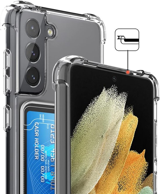 Étui en TPU antichoc avec porte-cartes pour Samsung Galaxy A35 - Transparent - Étui avec porte-cartes arrière