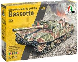 Italeri Modelbouwpakket Auto - 6751 Semovente Ansaldo Fiat M43 da 105/25 -Bassotto- - Tankjager Plastic - 1:35 - Modelbouw
