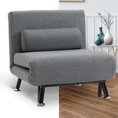 Fauteuil couchage - Dépliant - Canapé lit - Lit d'appoint - Canapé convertible - Fauteuil couchage - Lit pliant - 1 personne - Très confortable - Grijs
