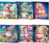 Cartes de vœux Adorzy Peinture de diamants Gnomes – 6 Cartes de vœux avec enveloppe – Peinture de diamants Adultes – Pack complet Peinture de diamants