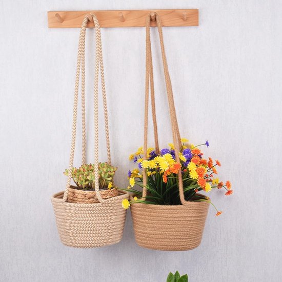 Rotan hangende plantenmand grijs 30cm kopen? - tuincentrum