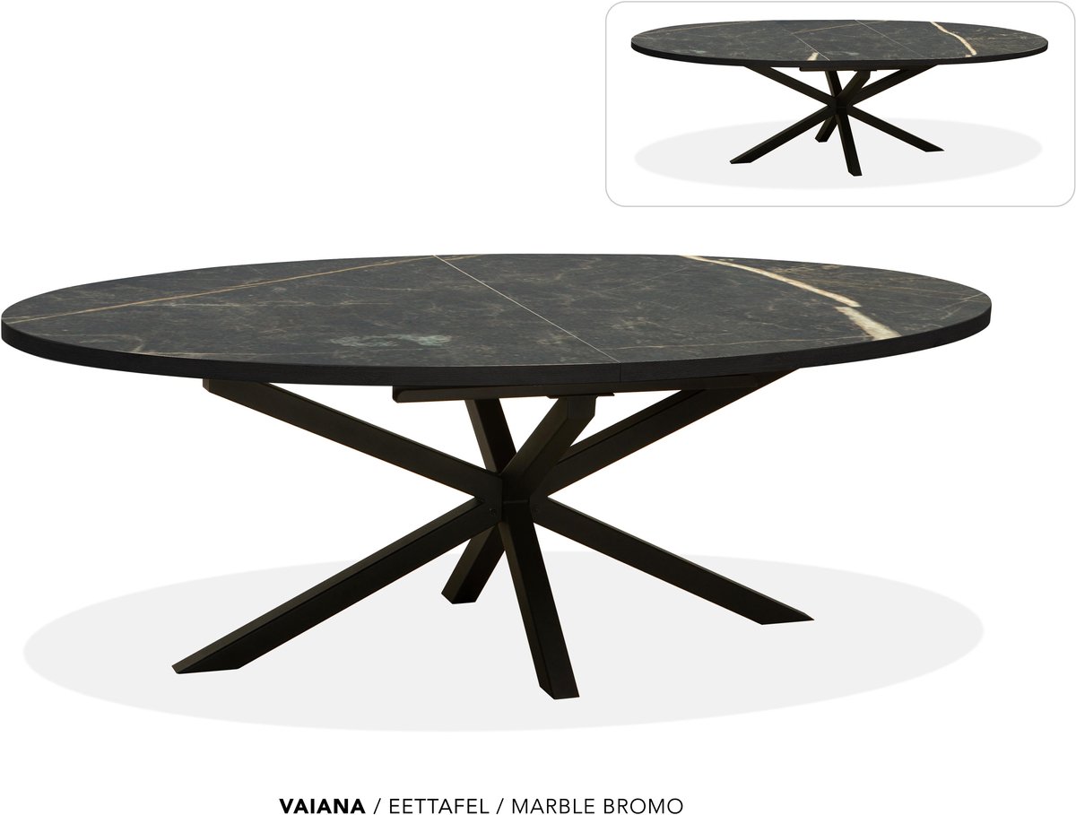 Maxfurn Ovale uitschuiftafel 220/280 | Zeer krasvast | Kleur: Marble Bromo
