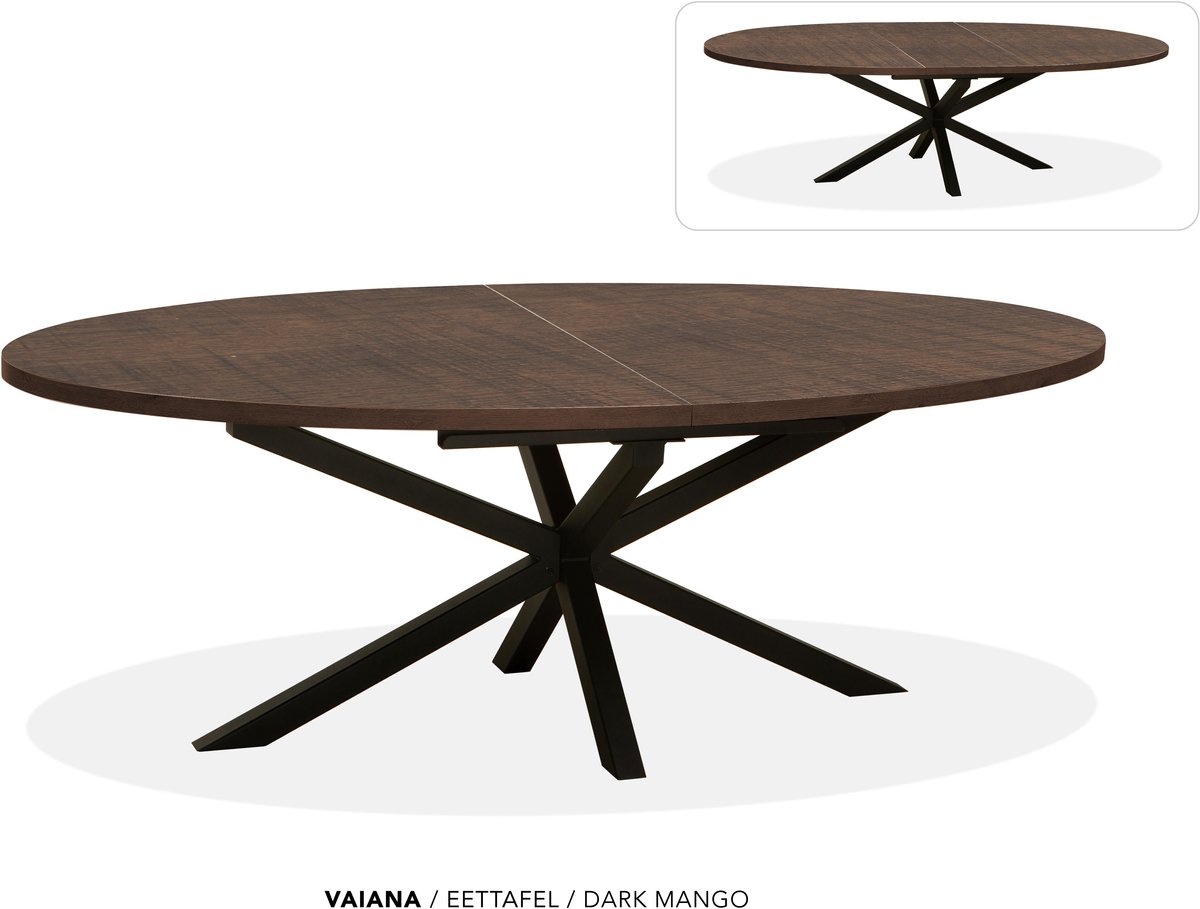 Maxfurn Ovale uitschuiftafel 220/280 | Zeer krasvast | Kleur: Dark Mango