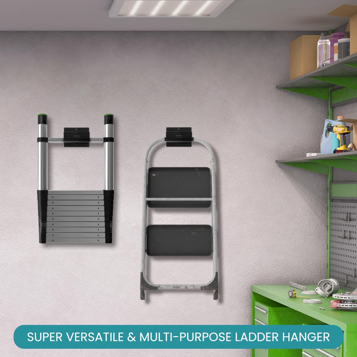 Heavy Duty Wall Mounted Garage Storage Hooks Heavy Duty Hooks Ladder Organizer Garage Storage Organizer voor Ladder Kruiwagenstoel